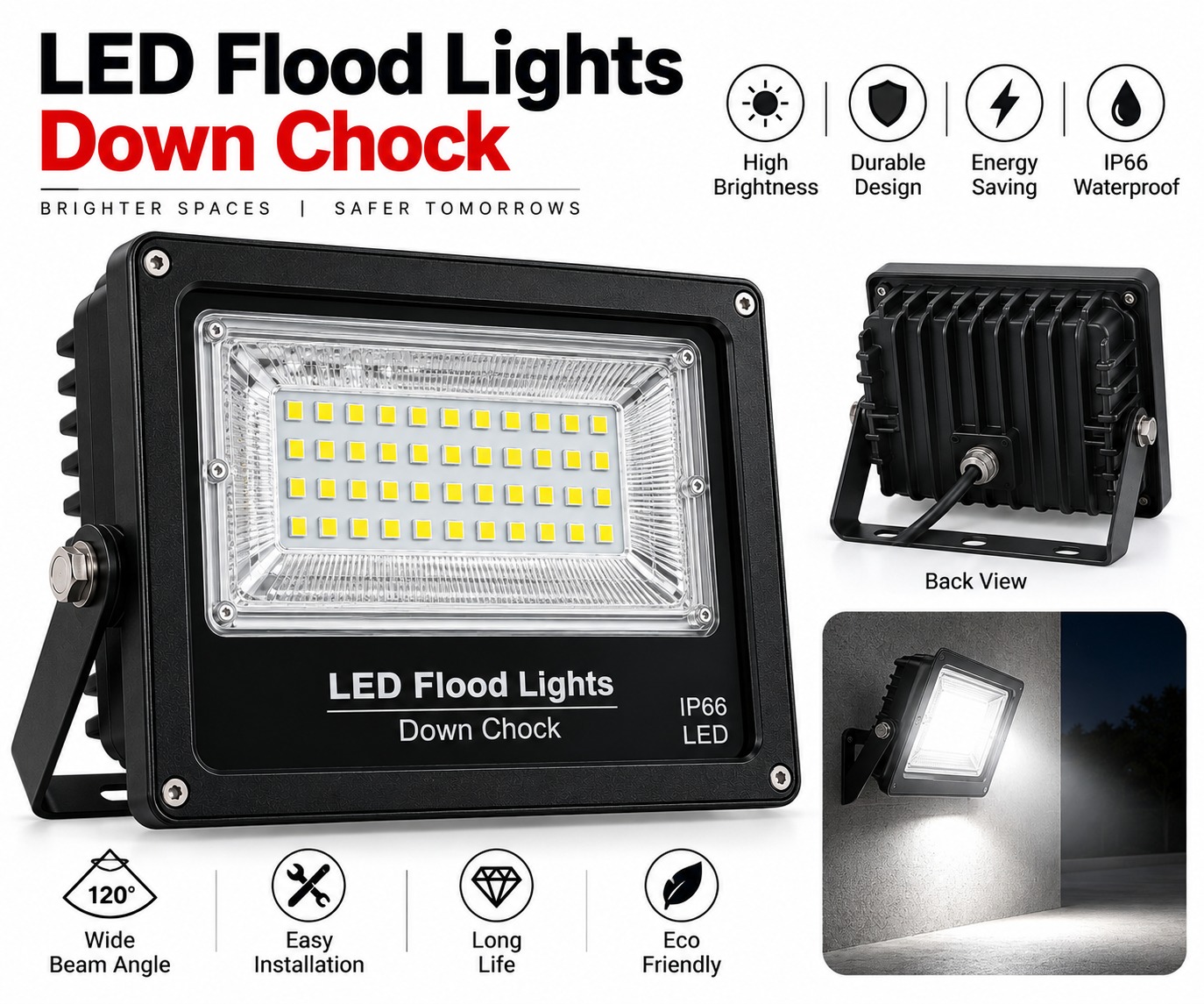 LED Flood Lights Down Chock 